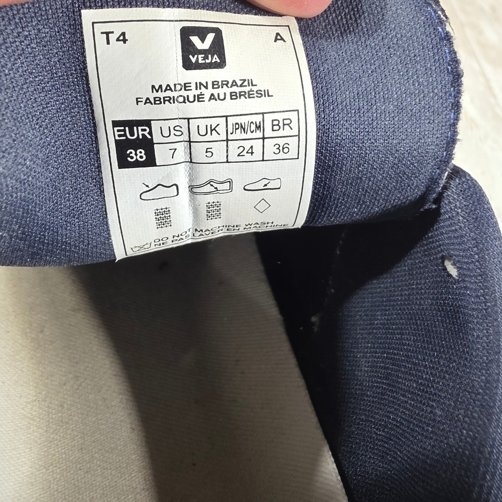 Veja Rio Branco Alveomesh Sneakers Black White Oxford Grey Womens Size 7 EUR 38 - Picture 6 of 8